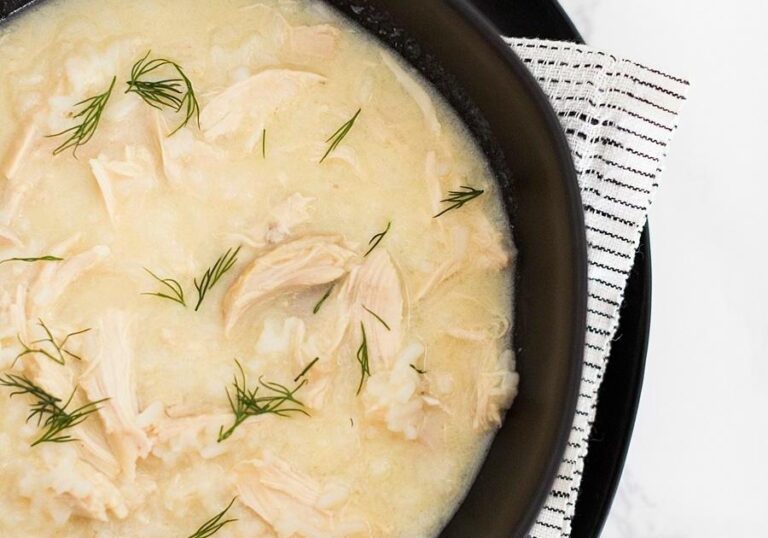 Homemade Greek Avgolemono Soup Recipe