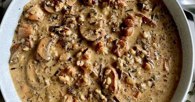 Thick and Creamy Wild Rice Mushroom Soup