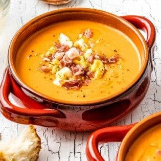 Balinese Avocado Soup with Shrimp and Mushrooms
