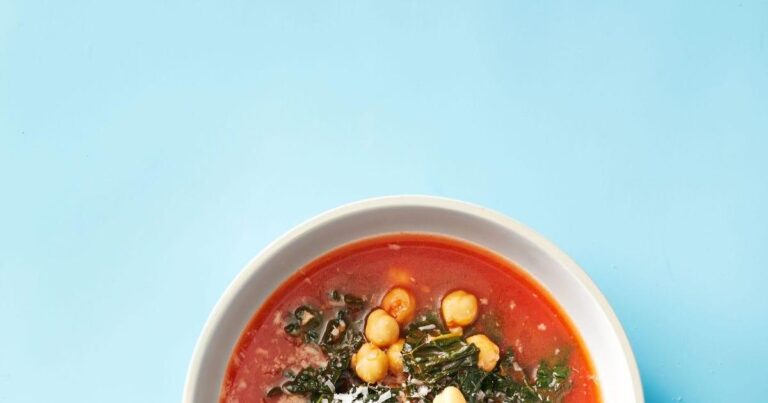 Chicken, Chickpea, Kale and Spinach Soup