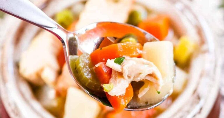 Chicken Pot Pie Soup with Pie Crust Crackers
