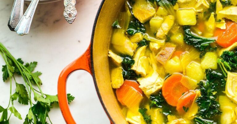 Chicken Soup with Ginger and Turmeric