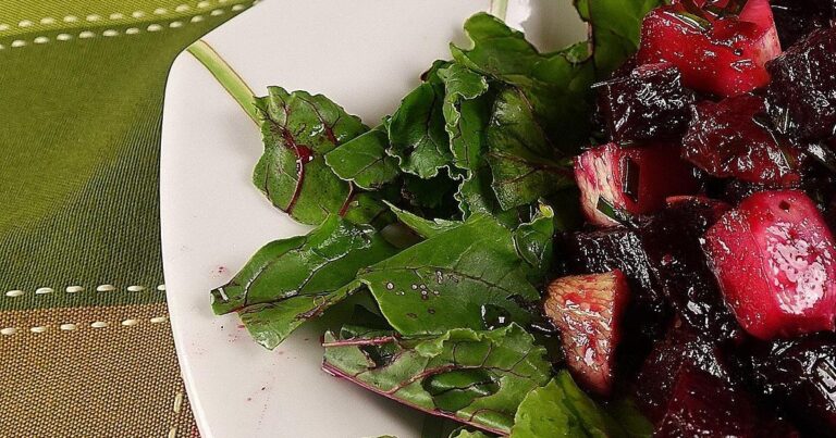 Chilled Golden Beet Soup with Dill & Beet Greens Gremolata