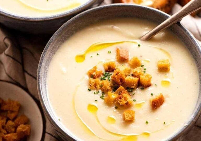Creamy celeriac and leek soup recipe