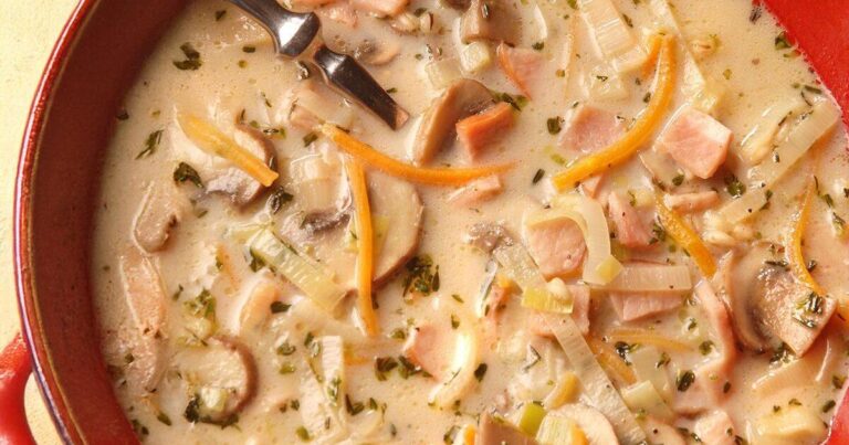 Creamy Leek & Chicken Soup with Barley