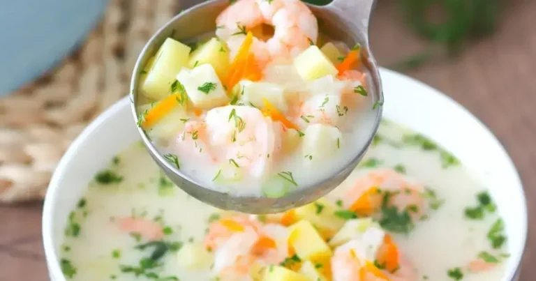 Creamy Shrimp + Rice Soup