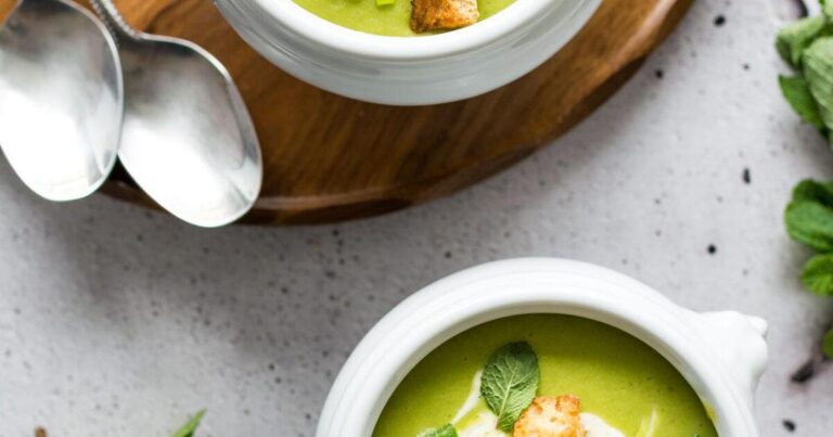 Fresh Pea + Mint Coconut Soup