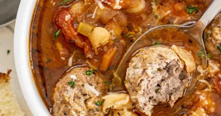 Hearty meatball soup