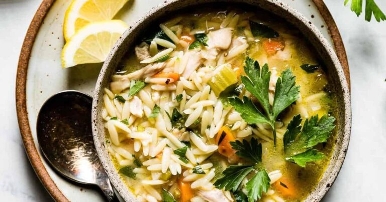 Lemon Chicken Orzo Soup