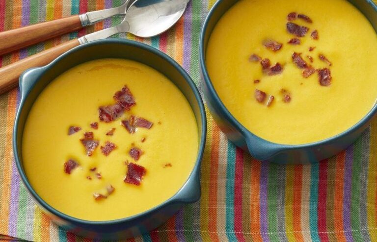 Roasted Butternut Squash Soup with Bacon