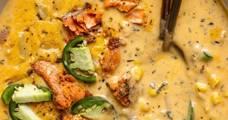 Salmon Corn Chowder with Quick & Healthy Corn Bread