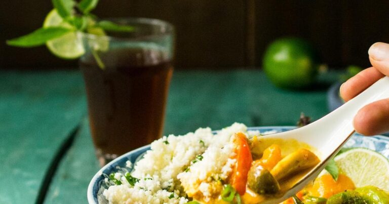 Slow Cooker Butternut Squash Dal with Cauliflower Rice