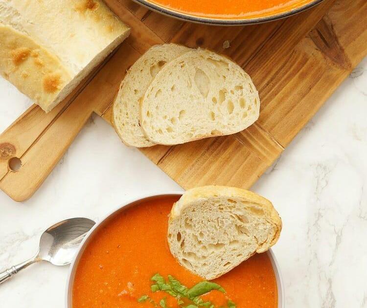 Easy Tomato Soup with Parmesan Dumplings