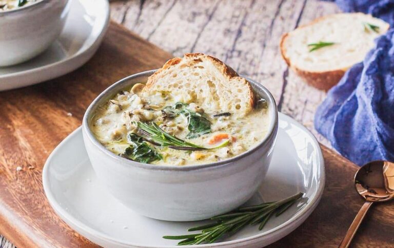 Easy Cozy Autumn Soup with Wild Rice and Kale