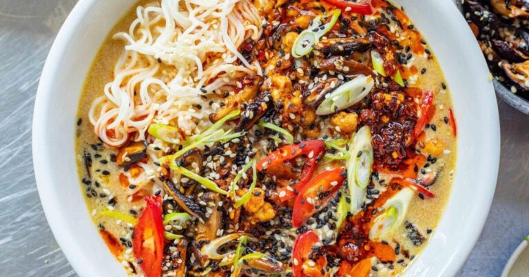 Zucchini Ramen with Miso Tahini Broth