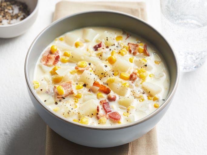 Crockpot Corn Chowder With Ham & Potatoes