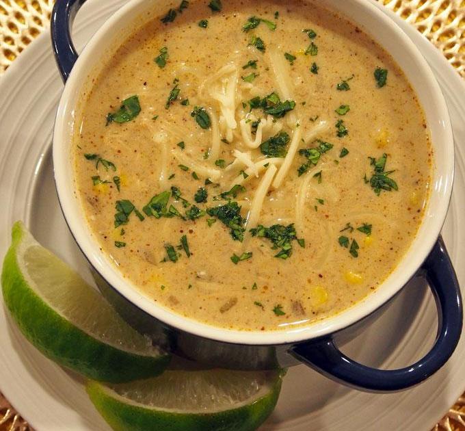 Slow Cooker Green Chile Chicken Enchilada Soup – Gluten Free