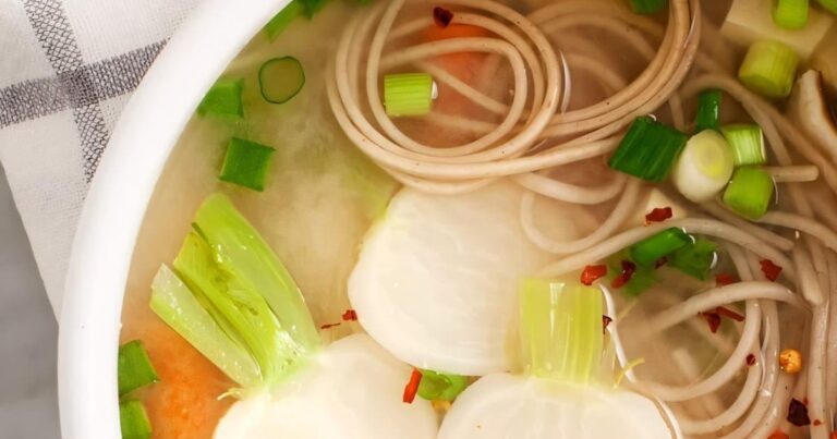 Three Mushrooms Soba Noodle Miso Soup